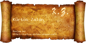 Kürtös Zalán névjegykártya
